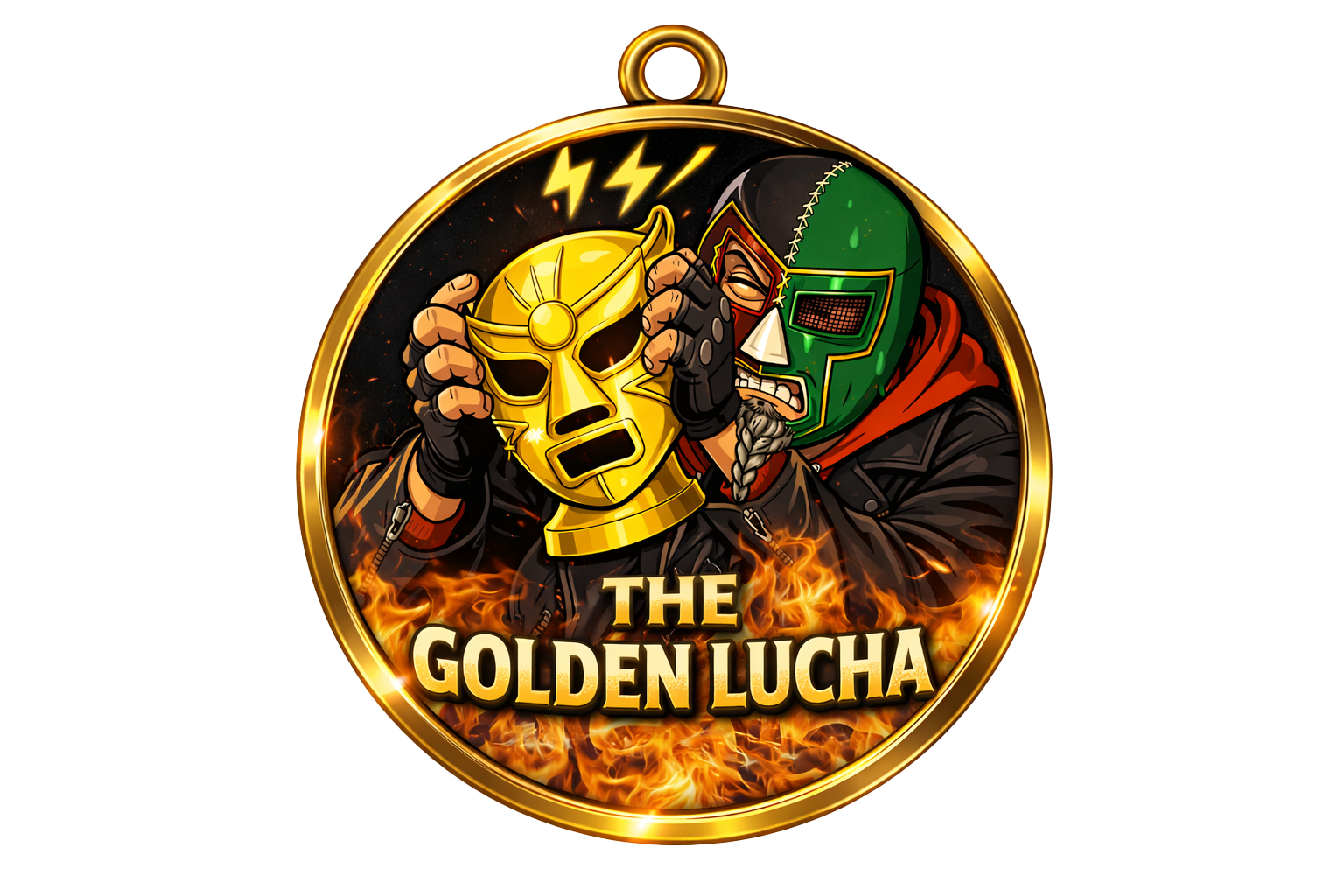 Golden Lucha Medallion